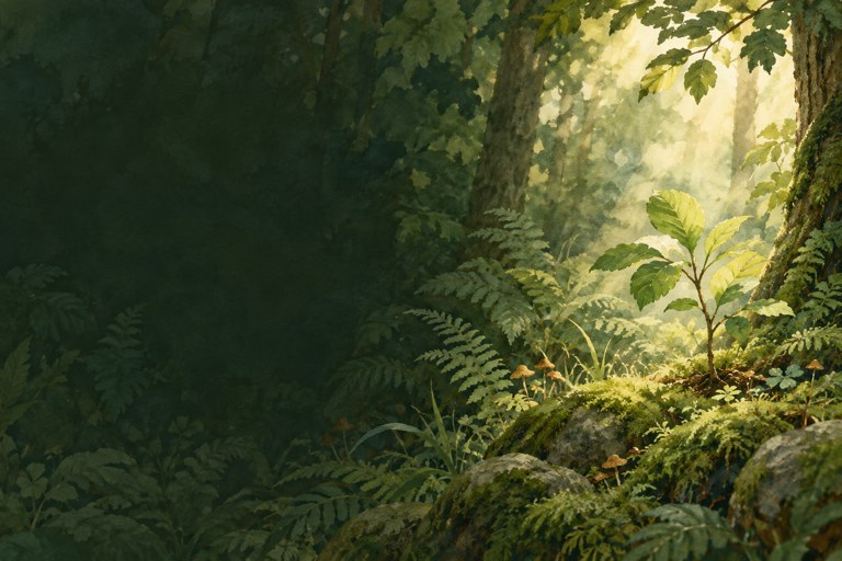 Woodland artwork from the Care tab