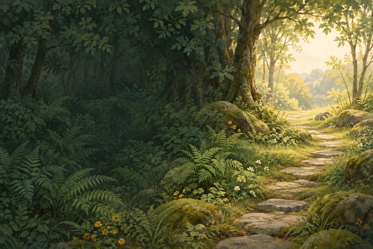 Woodland artwork from the Schedule tab